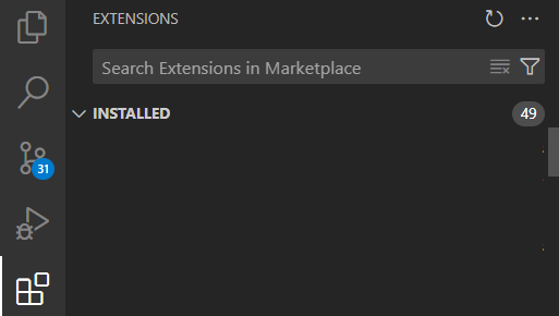 VSCode Extensions Sidebar